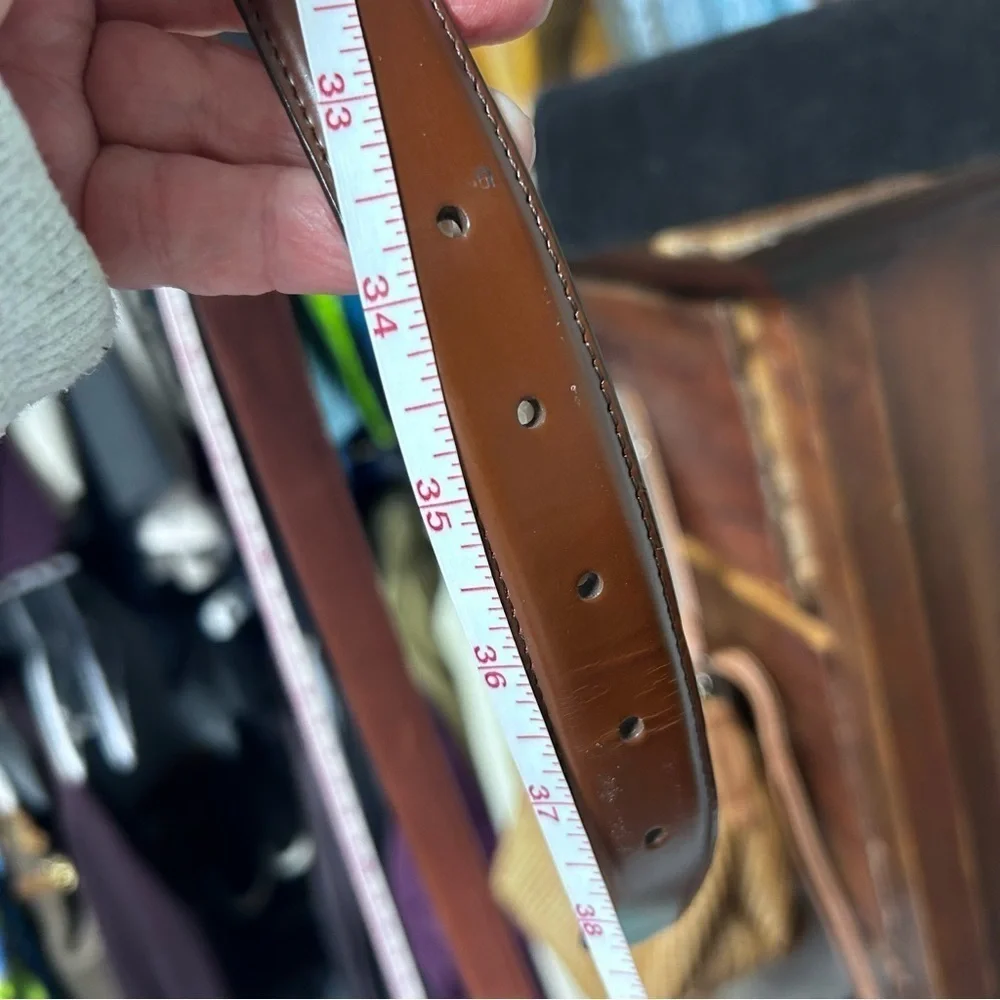 Vintage Coach Brown Leather Belt Brass Buckle | Size 36